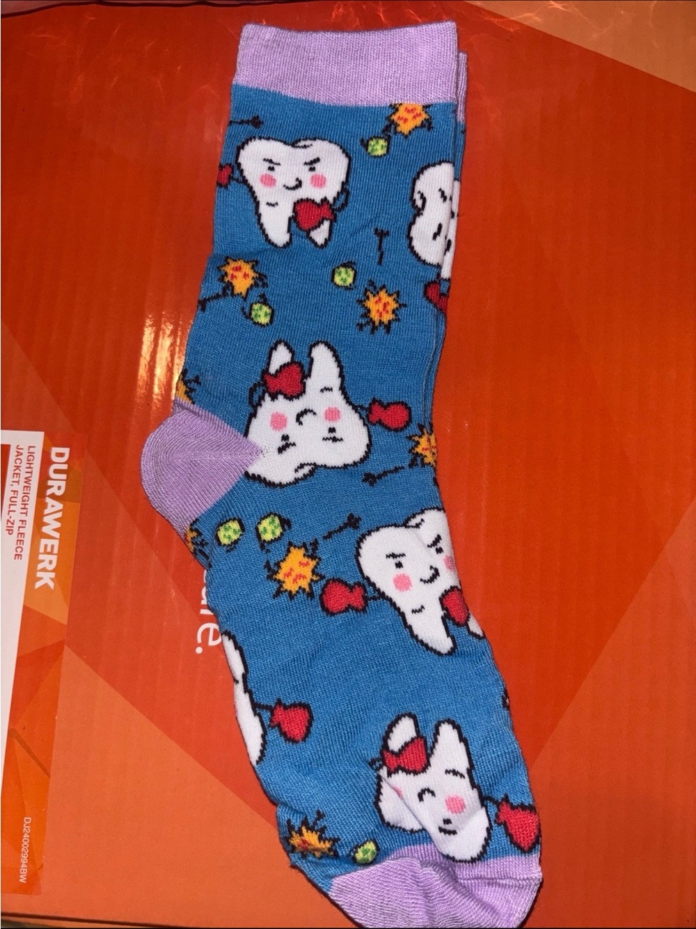Playful Blue Novelty Tooth Pattern women Socks - Unbranded
